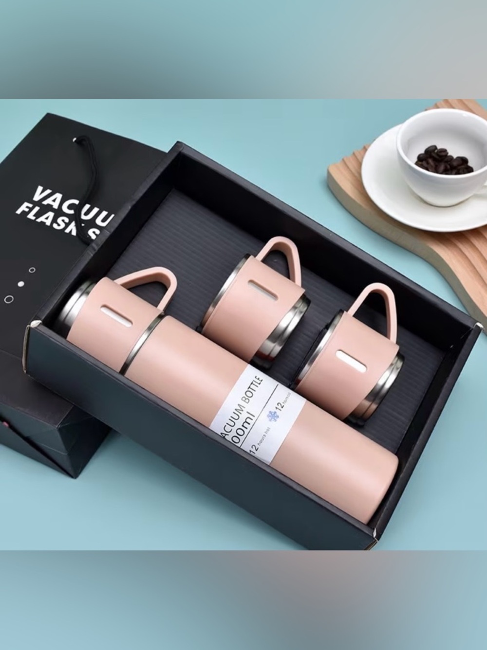 Pink Stainless Steel Vacuum Bottle Set